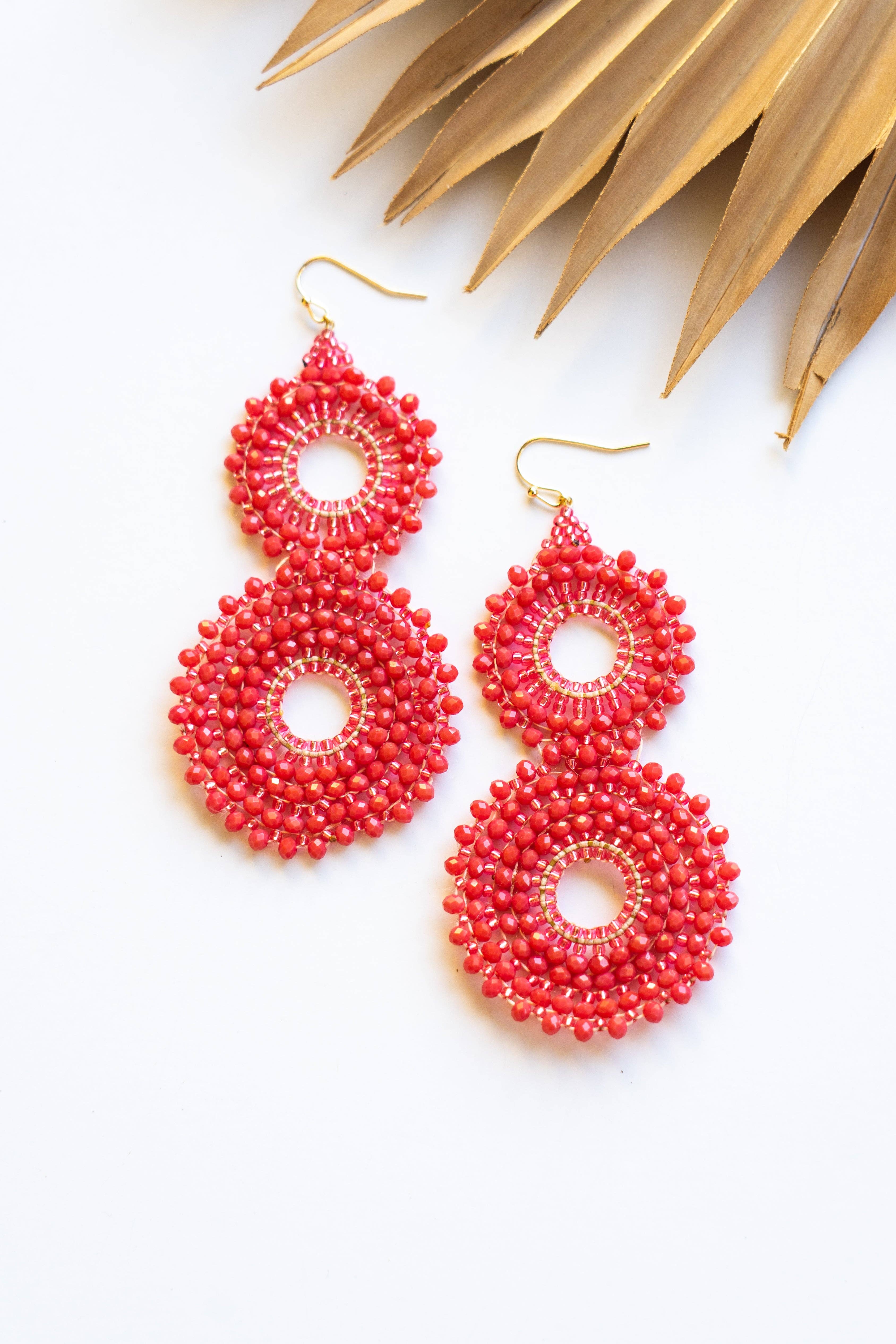 Bali Queen - Wholesale Dangle Earrings - Thai Crystal Double Circle Earrings3