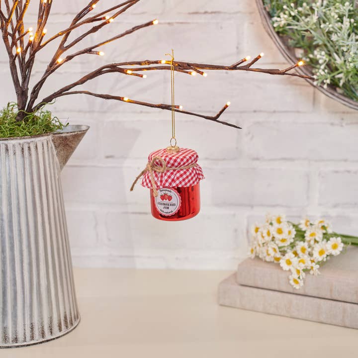 Primitives by Kathy - Wholesale Ornament - Glass Strawberry Jam Ornament
