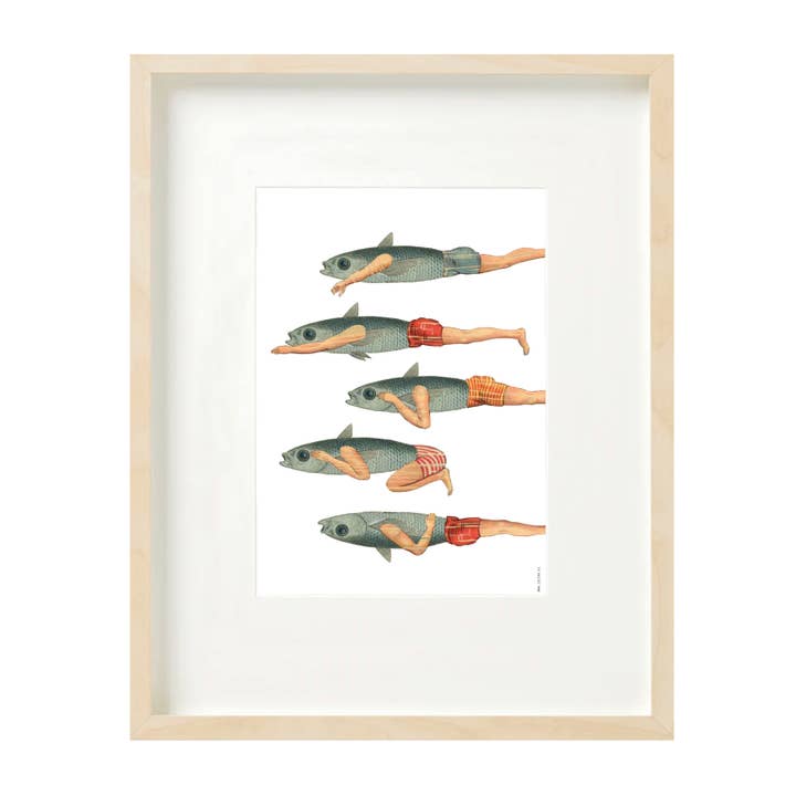 Utskrift (A4) collage - Simmande fiskar med för wholesale av Lylies