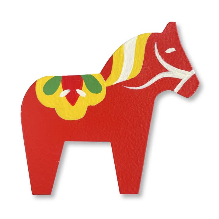 Dala Horse Magnet, Single, Scandinavian Artwork for wholesale by Roeda Studio