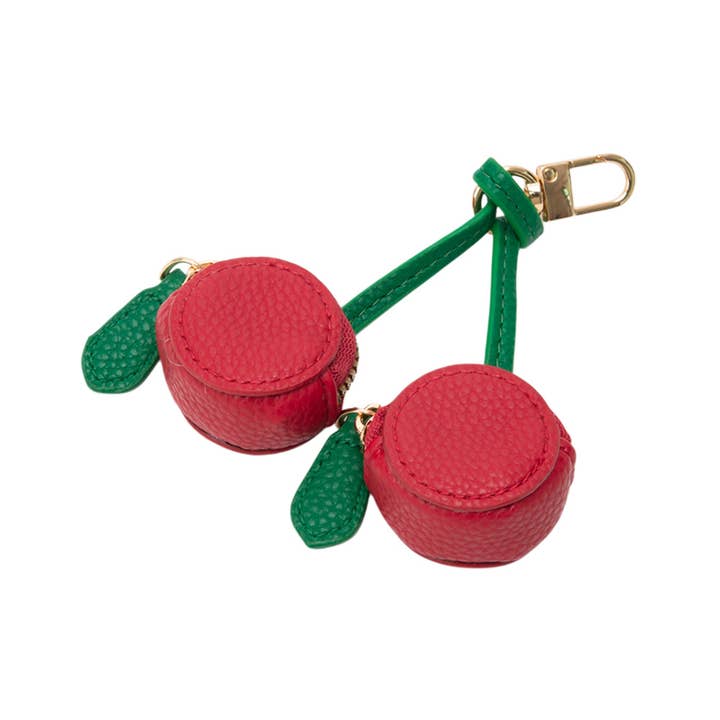 Sensibling Corp. - Wholesale Keychain - Women's - Faux Leather Cherry Keychain / Bag Charm / Coin Purse