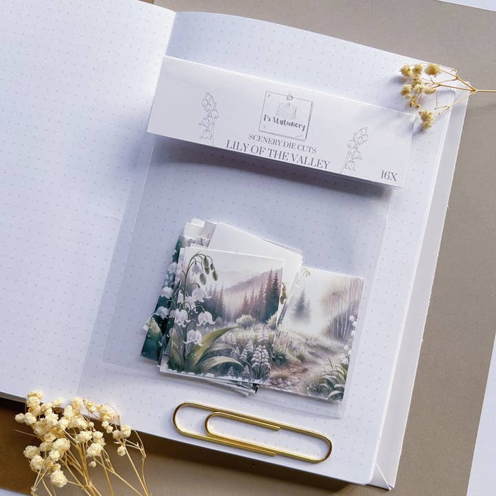 T's Stationery - Wholesale Sticker - 16pcs "Lily Of The Valley" Scenery Sticker Pack