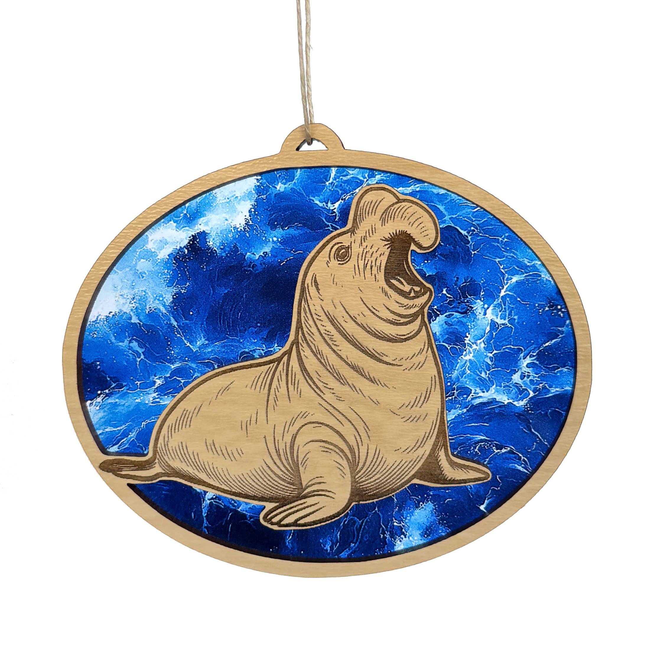 Art by Sharell - Vente Objets de décoration - Ornement de phoque éléphant, ornement d'animal océanique