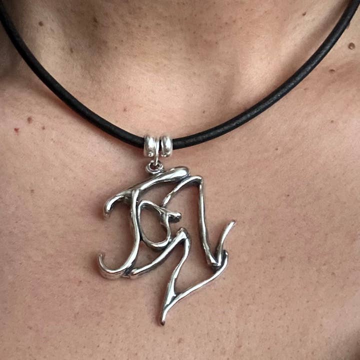 Jazz - Halsband i sterlingsilver med läder för wholesale av Stylized Heritage - Word Art Jewelry