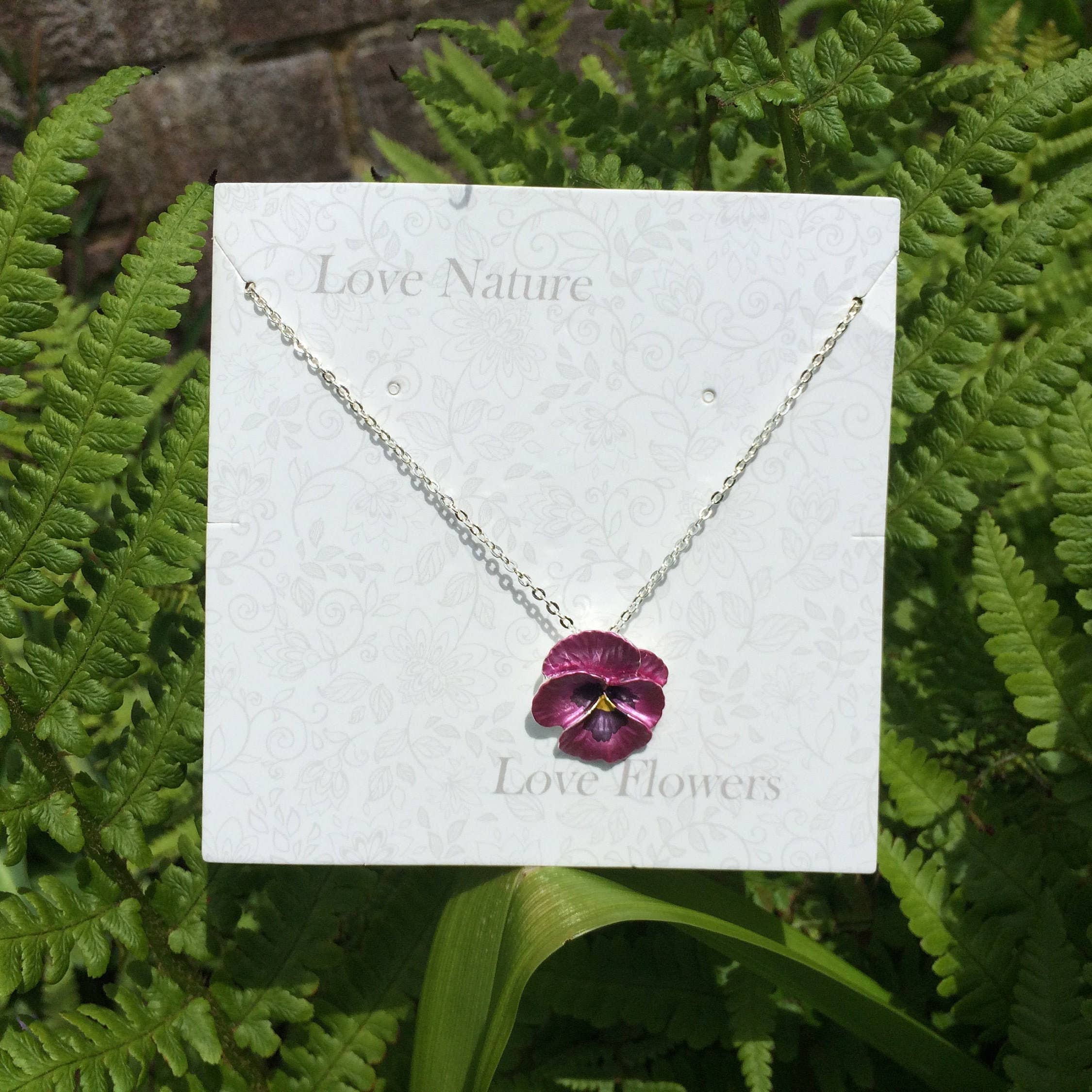 Alexander Thurlow & Co Ltd – wholesale Pendant/charm necklace – Pansy Pink Flower Pendant Necklace2