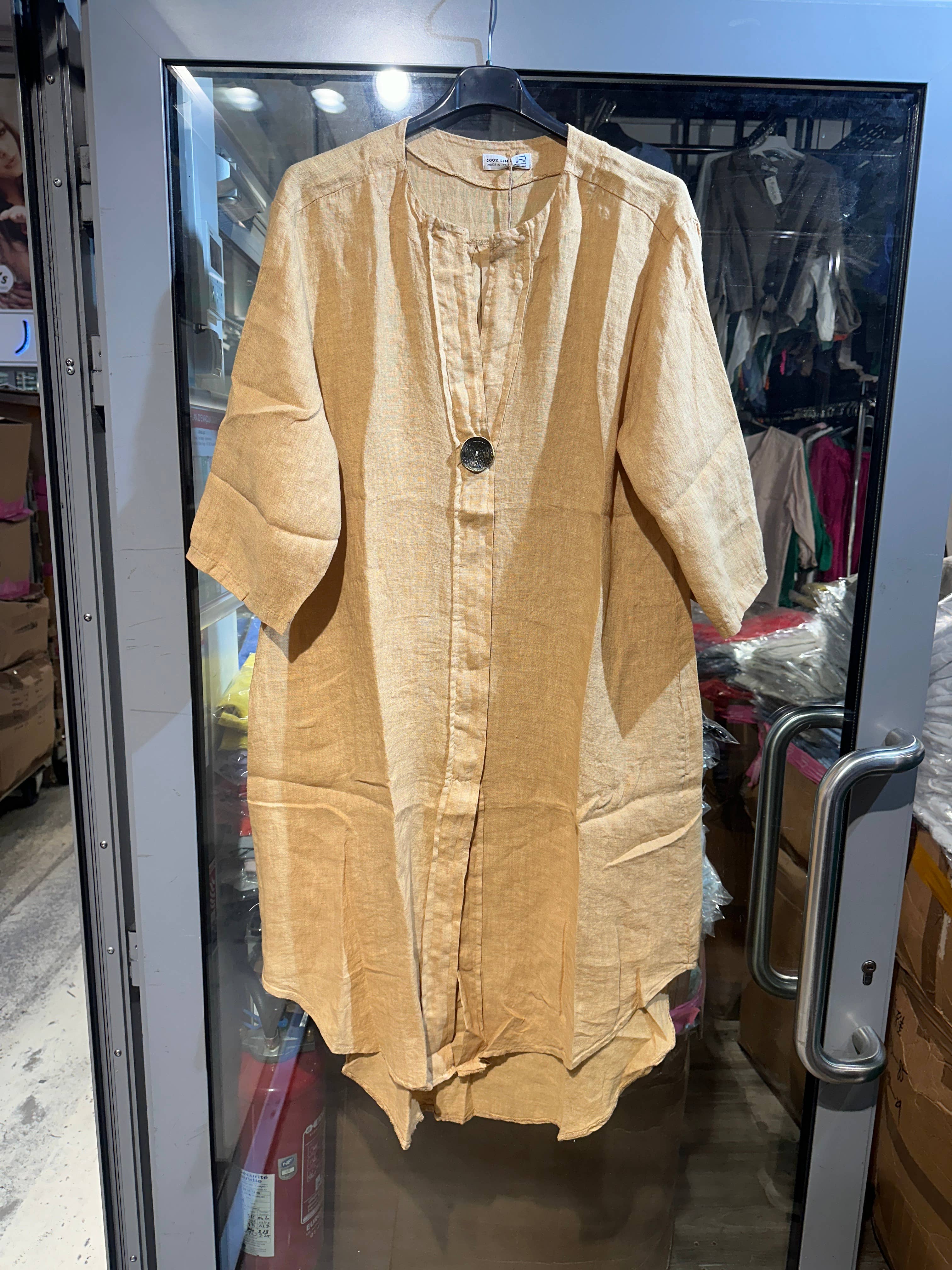 LÉA & LUC - Vente Robe – femme - Robes en 100% Lin avec un bouton REF. 554726