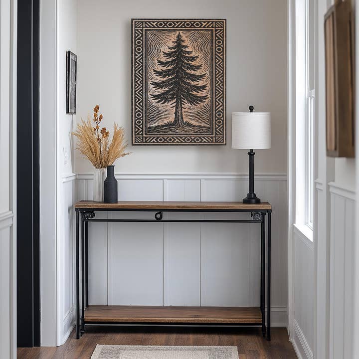 Benoit's Design Co. - Wholesale Wall Sign - Pine Tree Engraved Birch Illustration5