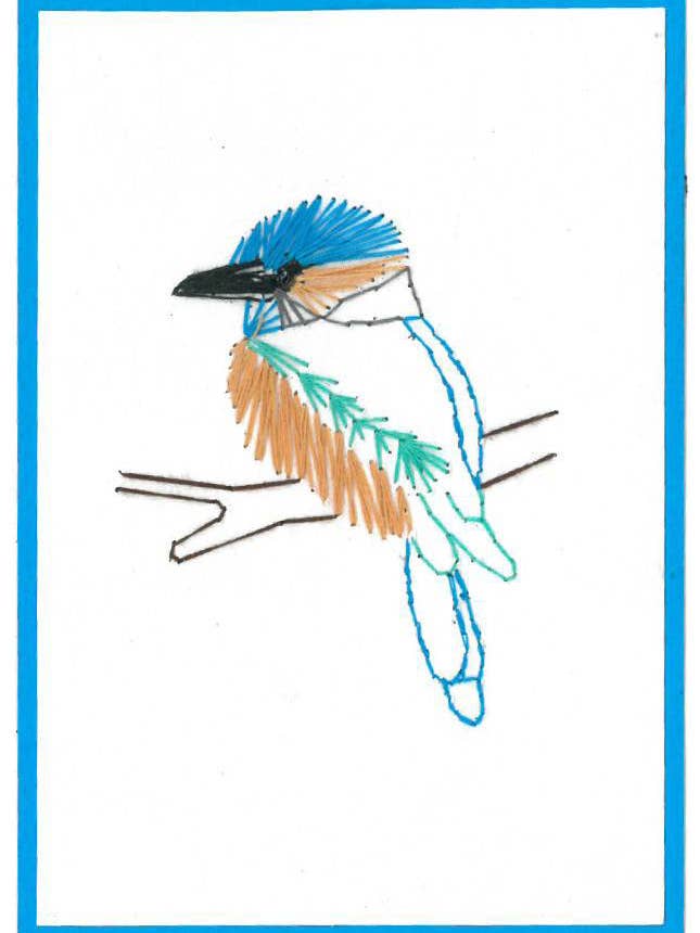Kookaburra - Carte de vœux cousue à la main pour la vente par Woven Dignity