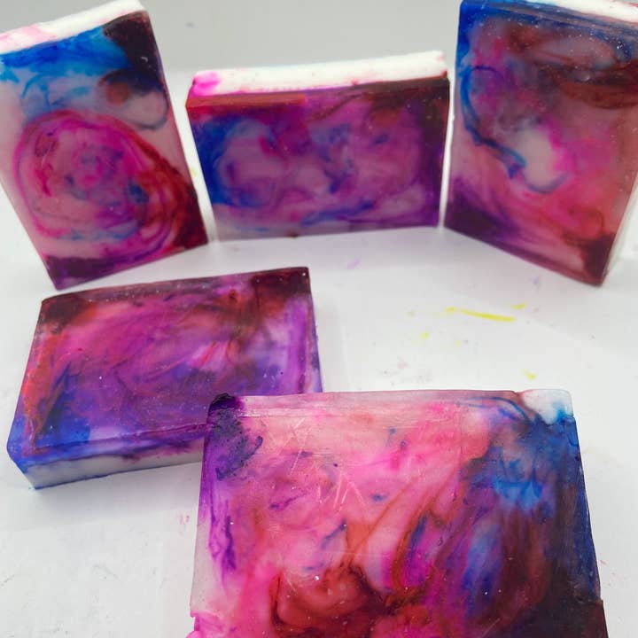 Galaxy soap scented in Fairy Dust for wholesale by Zappy Bath and Body