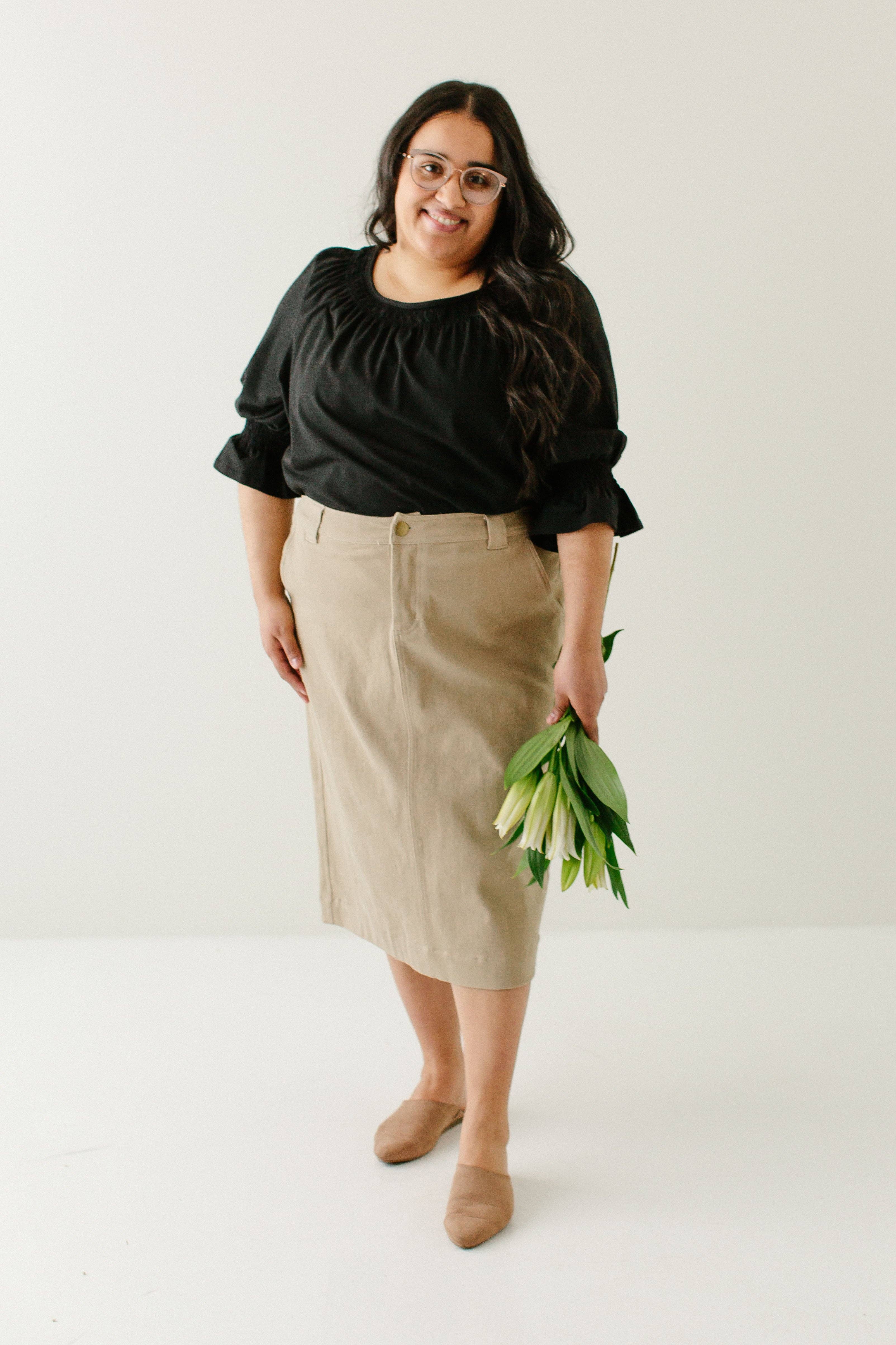 The Main Street Exchange - Wholesale Skirt - Women's - 'Adrian' Classic Denim Midi Skirt FINAL SALE9