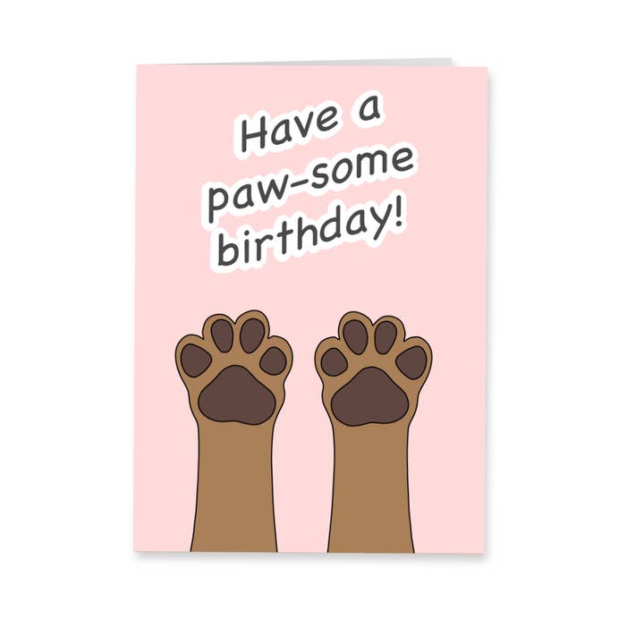 Wenskaart verjaardag - Pawsome birthday hondenpoot voor wholesale door Deadpixel