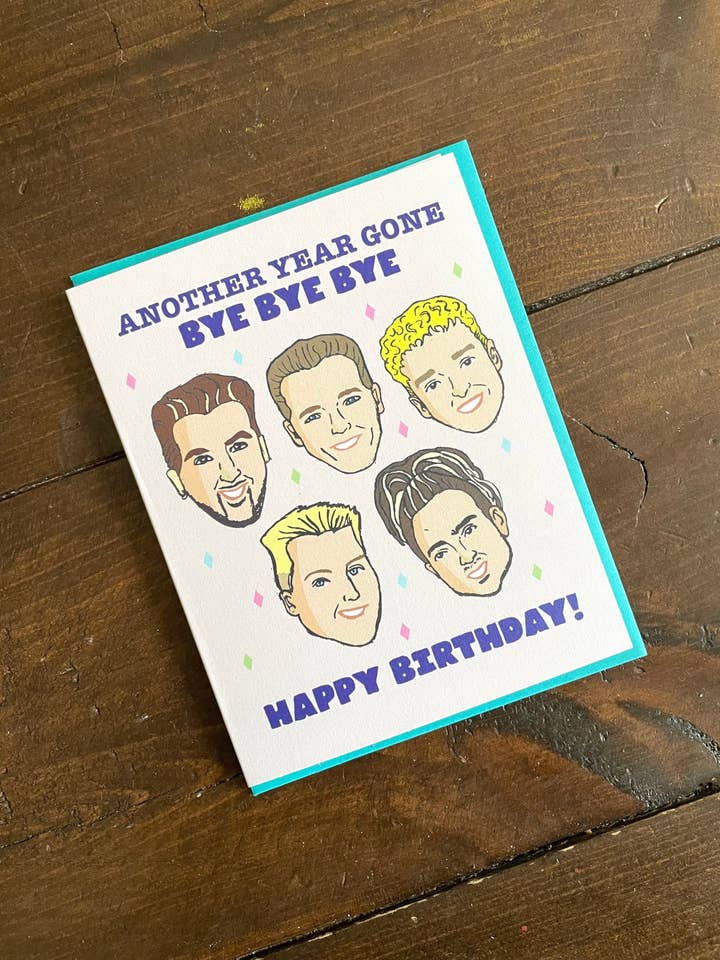 NSYNC 90s Boyband Birthday Card for wholesale by Papermain