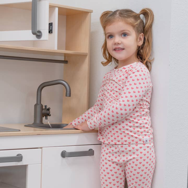 Pigiama Big Kid - Cuori rosa per la vendita all'ingrosso da parte di Sweet Bamboo