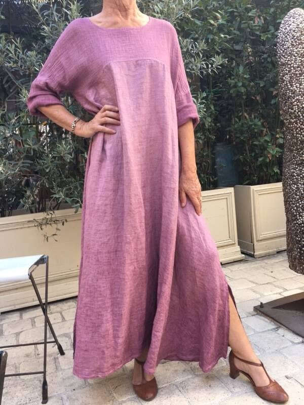 Vestido bimaterial lino REF: 1841 para venta al por mayor de Brin d’été