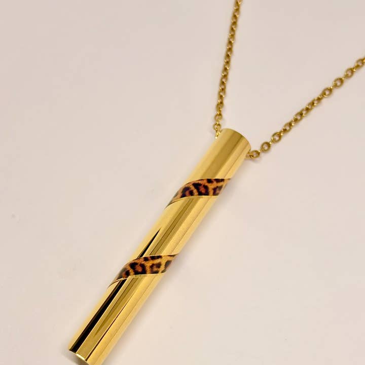 ChaLuMu Gold Spiral Leopard Breathing Necklace for wholesale by ChaLuMu