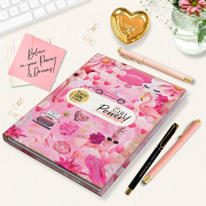 Girl Power 24/7 – Großhandel Tagebuch – Schalte Dein Girl Power Hardcover-Journal ein - Hot Pink10