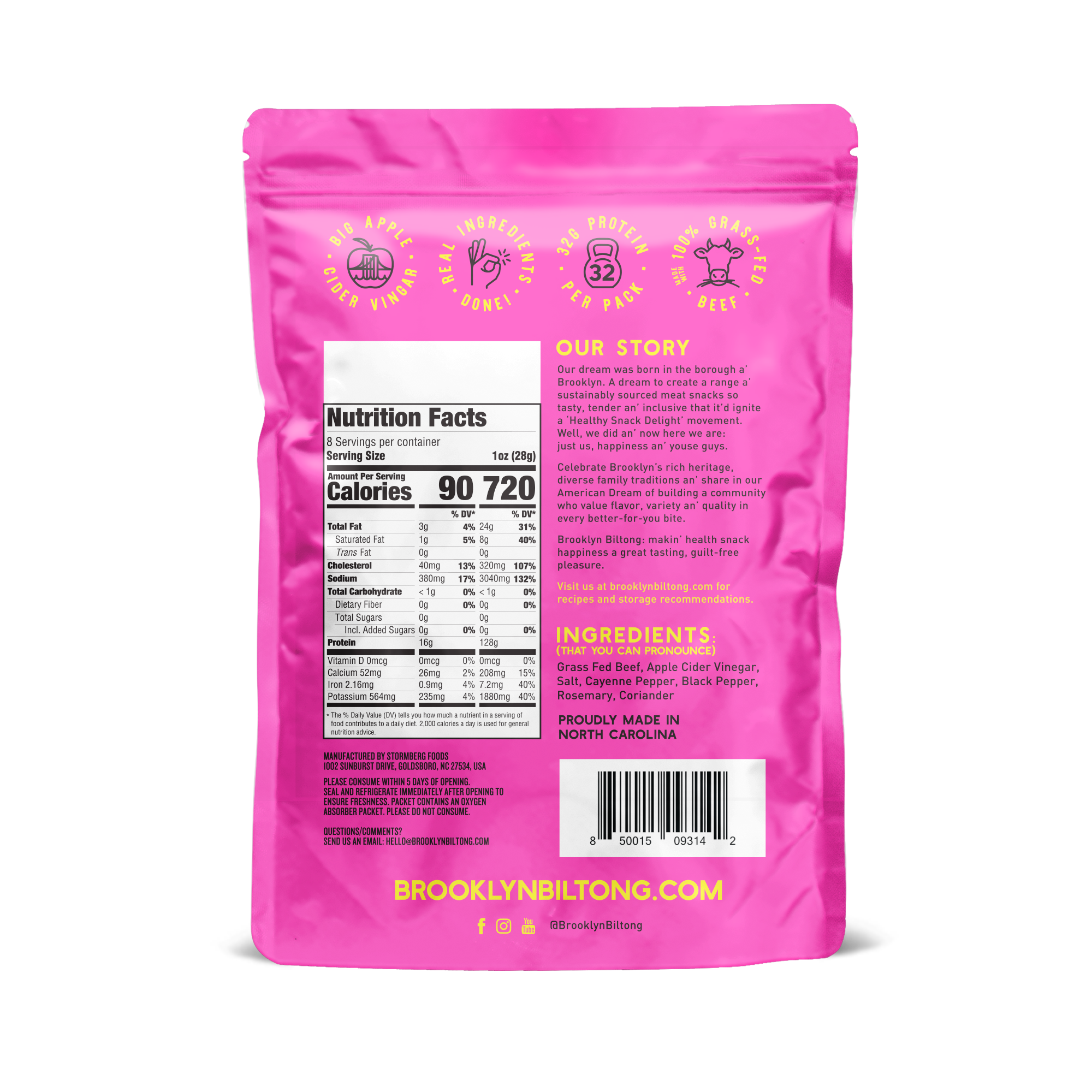 Brooklyn Biltong - Wholesale Jerky - 8oz Peri Peri Grass-Fed Zero Sugar Biltong Tender Jerky2