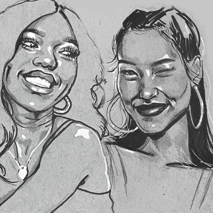 Portraits illustrés dessinés à la main à partir d'une photo, illustration, cérémonie de mariage, cadeau d'anniversaire, cadeau de fiançailles pour couple, cadeau pour petit ami pour la vente par Kimsey Art