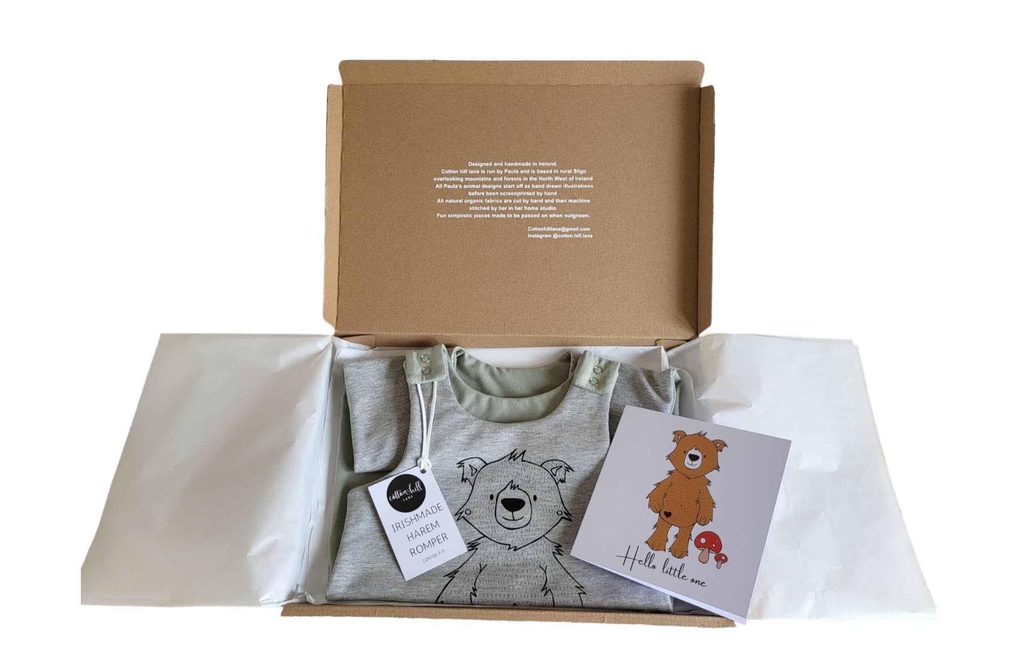 Cotton Hill Lane - Wholesale Jumpsuit - Baby - Bear screen printed organic cotton jersey romper10