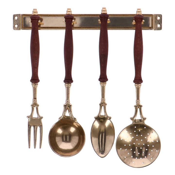 Dekorativa mässingsslevar med trähandtag för wholesale av Arterameferro