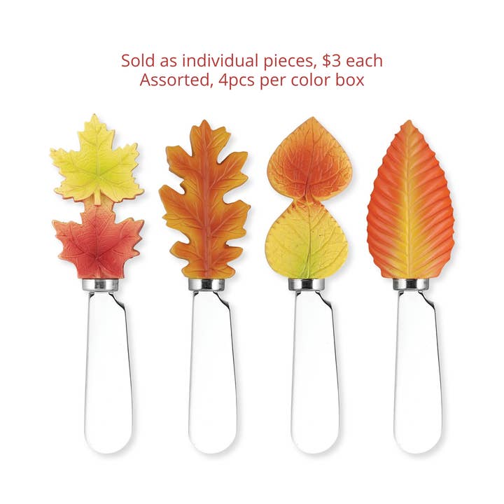Fall Leaves Polyresin Cheese Spreader for wholesale by Supreme Housewares