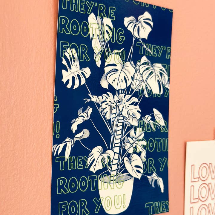 lu bremer design - Wholesale Art Print - they're rooting for you mini art print - 4x6 postcard size5