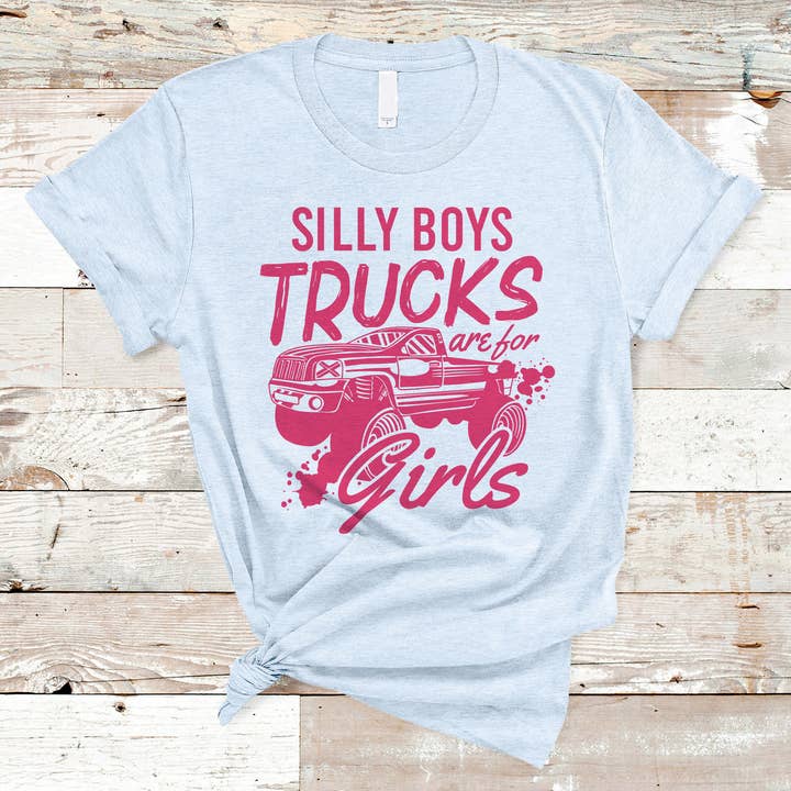 Silly Boys Trucks Are For Girls Grafisch shirt voor wholesale door Untamed Country