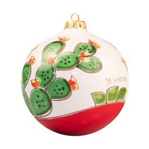 Bola de Natal com desenho de Figo-da-Índia por atacado de Ceramiche De Simone