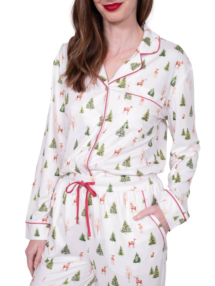 LATTELOVE - Wholesale Sleepwear Set - Women's - LS NOTCH COLLAR TOP & JOGGER PAJAMA GIFT SET3
