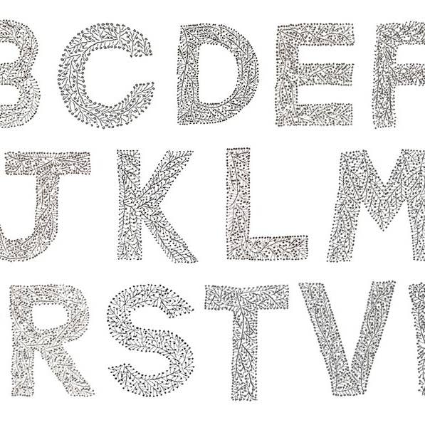 Henry Handwork - Wholesale Tissue box - Twig Monogram Linen Tissue Box Cover | White1