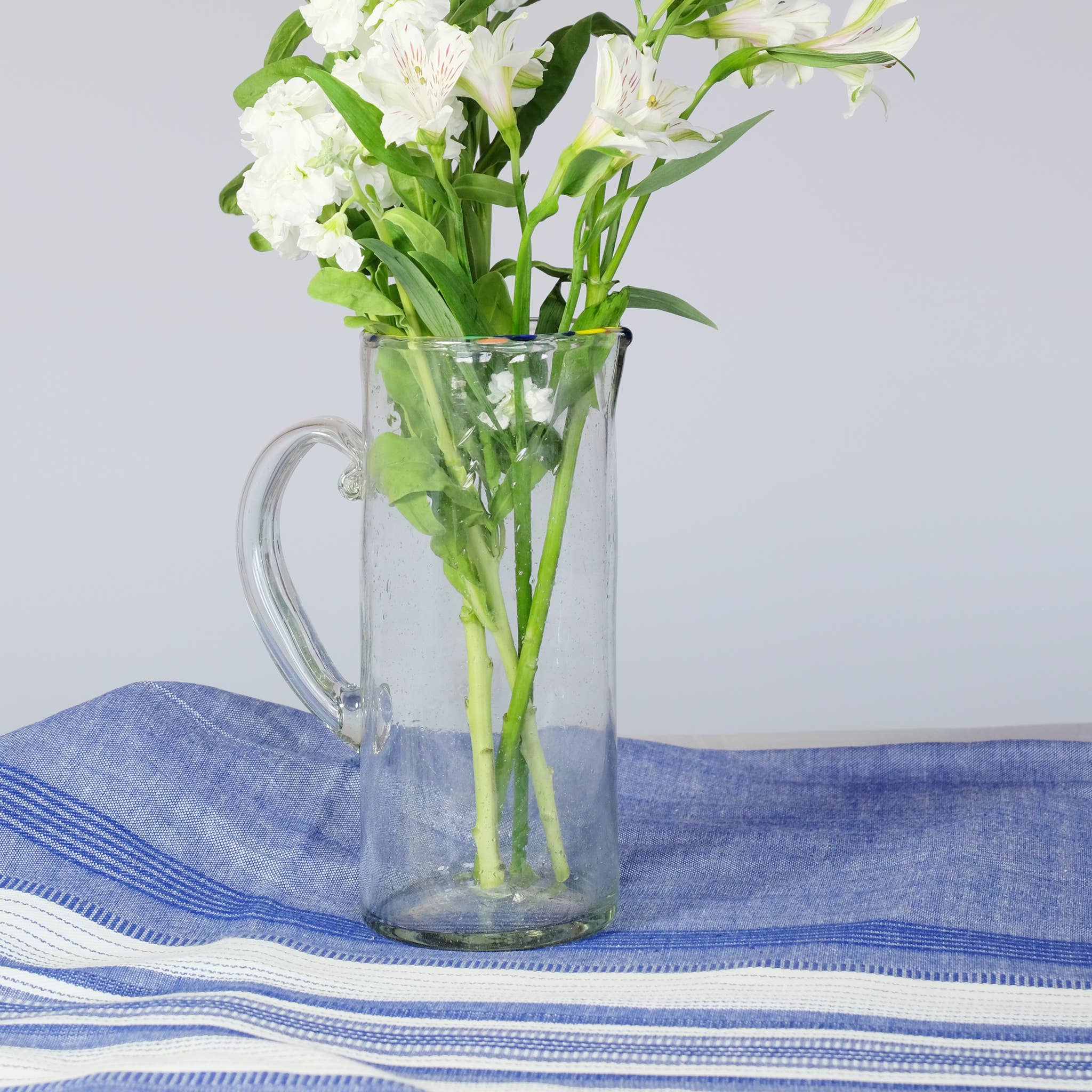 Sobremesa - Wholesale Pitcher - Multi Rim Glass Pitcher with Handle | Recycled Clear Glass 2