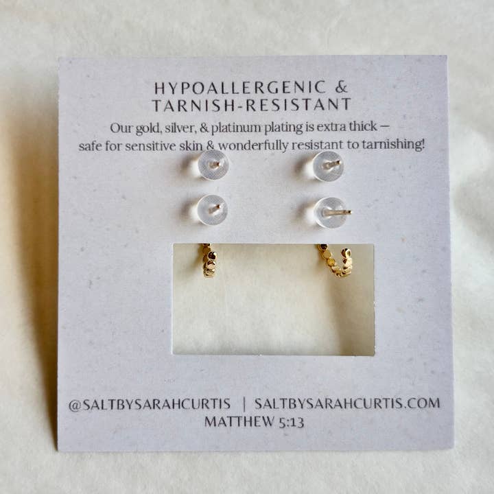 SALT by Sarah Curtis - Wholesale Stud/Post Earrings - EVERYDAY HOOP & STUD SET | gold dainty stud post earrings 3
