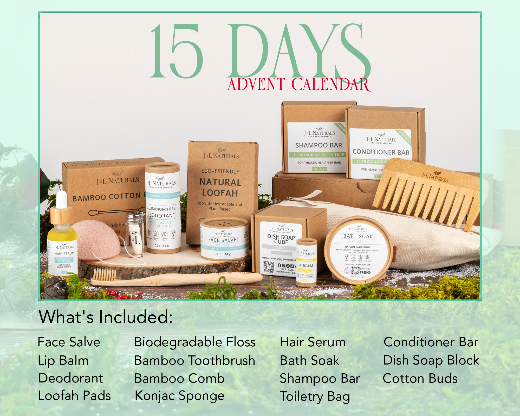 J&L Naturals - Wholesale Bath & Body Set - Valentine's Day Advent Calendar 2026, Countdown1