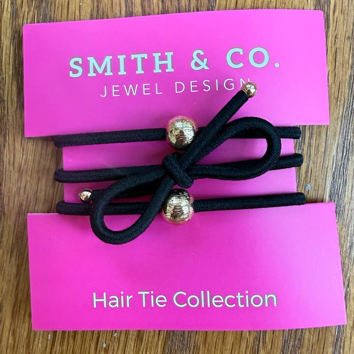 Ribbons & Bows Hårsnodd Set - Onyx Svart för wholesale av Smith and Co. Design