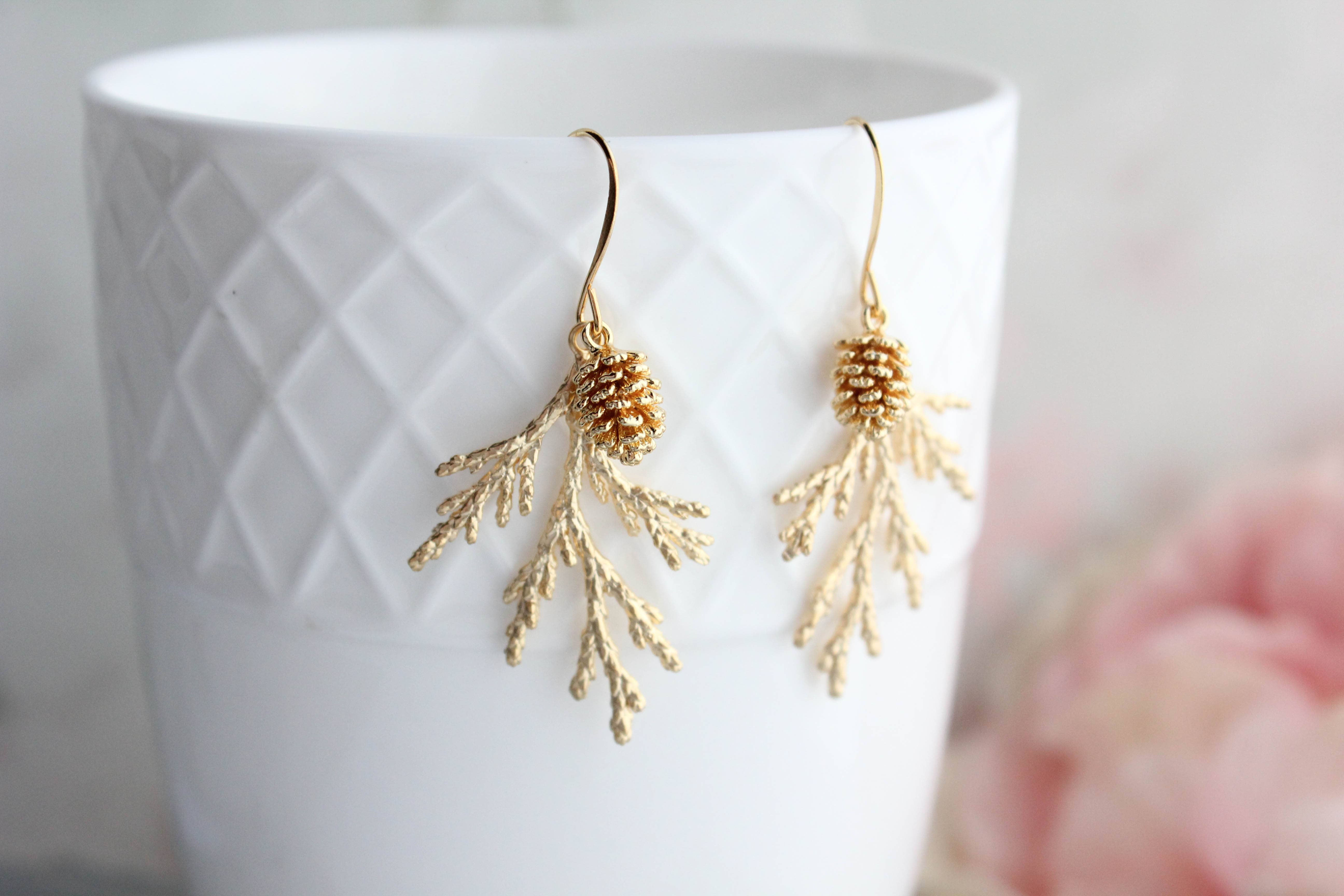 A Pocket of Posies - Wholesale Dangle Earrings - Cedar Earrings | Branch Earrings | Unique Gold Earrings3