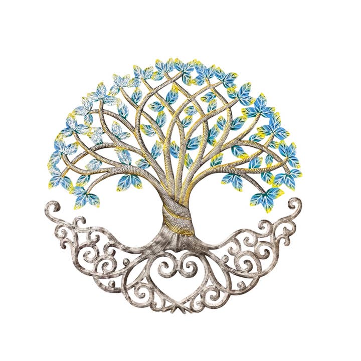 Tree of Love- Light Blue for wholesale by Haiti Fair Trade- Papillon Marketplace