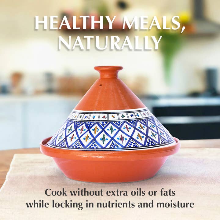 Kamsah – Engroshandel Gryde – Bohemian Classic Blå Stor Tagine Pot