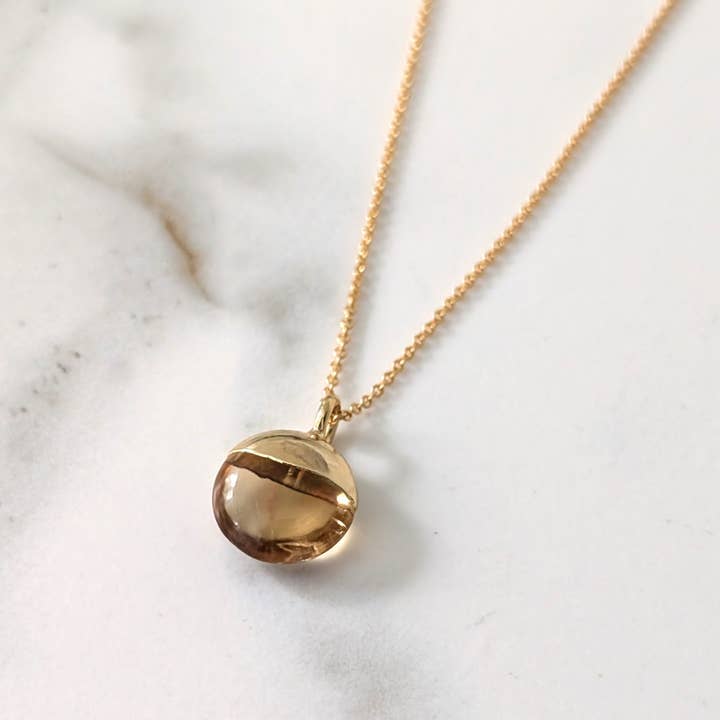 Orb Citrin November Födelsedagssten Halsband för wholesale av Lapis London