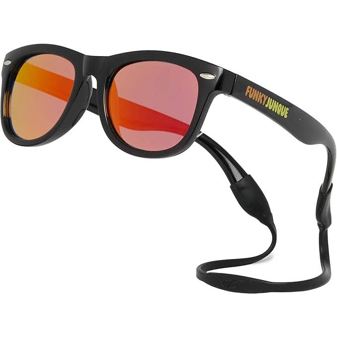 Kids Flexible Wire Sunglasses - Black/Orange Mirror Lenses and other Purchase Wholesale gafas madera. Free Returns & Net 60 Terms on Faire trending on Faire.