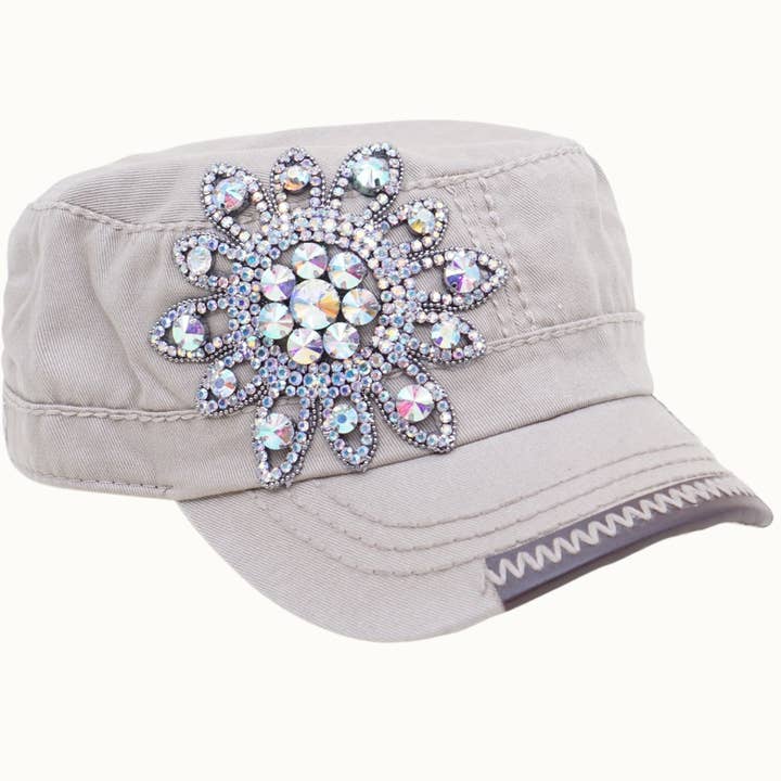 Olive & Pique - Wholesale Baseball Cap - Women's - Sunflower Bejeweled Glitz Cadet Cap, Adjustable4