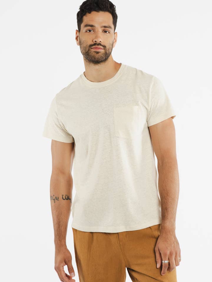 Organic Hemp Pocket Tee / Ivory for wholesale on Faire5