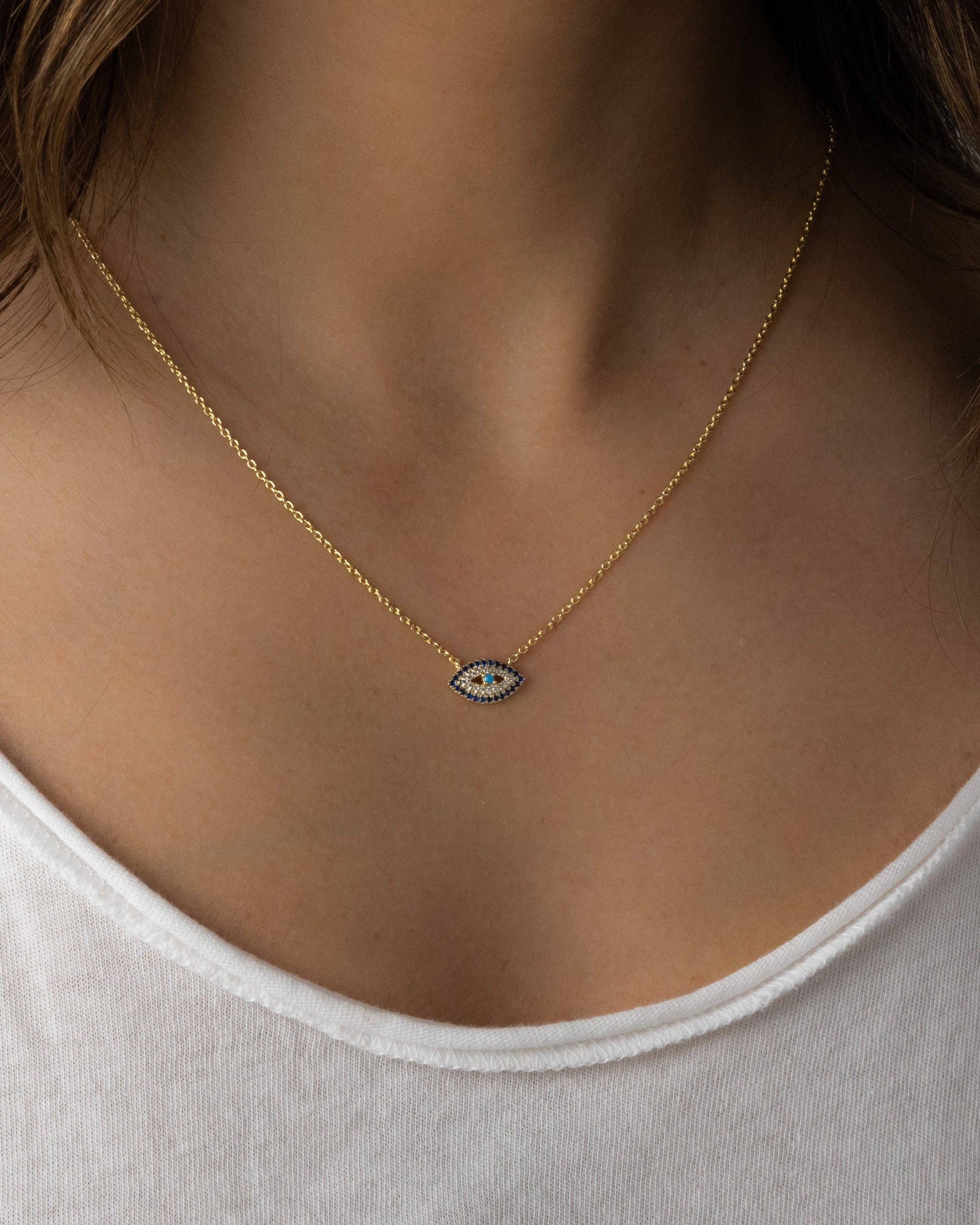 Sami Jewels - Venta al por mayor Collares con colgantes/abalorios - Collar Sapphire Evil Eye6