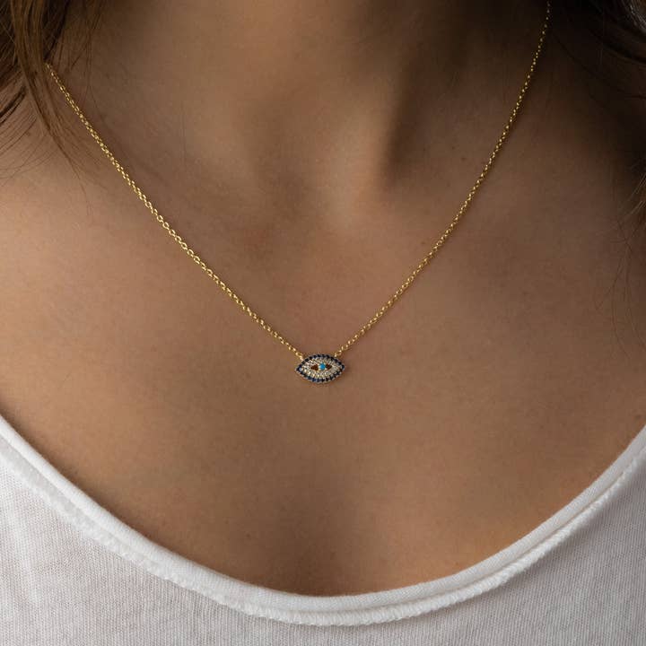 Sami Jewels - Venta al por mayor Collares con colgantes/abalorios - Collar Sapphire Evil Eye6