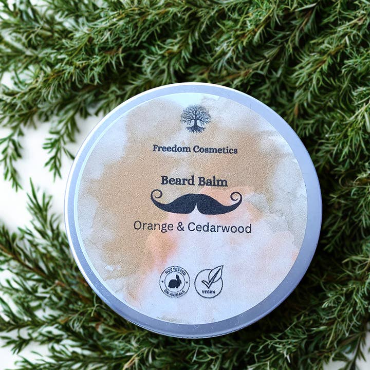 Orange & Cedarwood Beard Balm for wholesale by Freedom Cosmetics