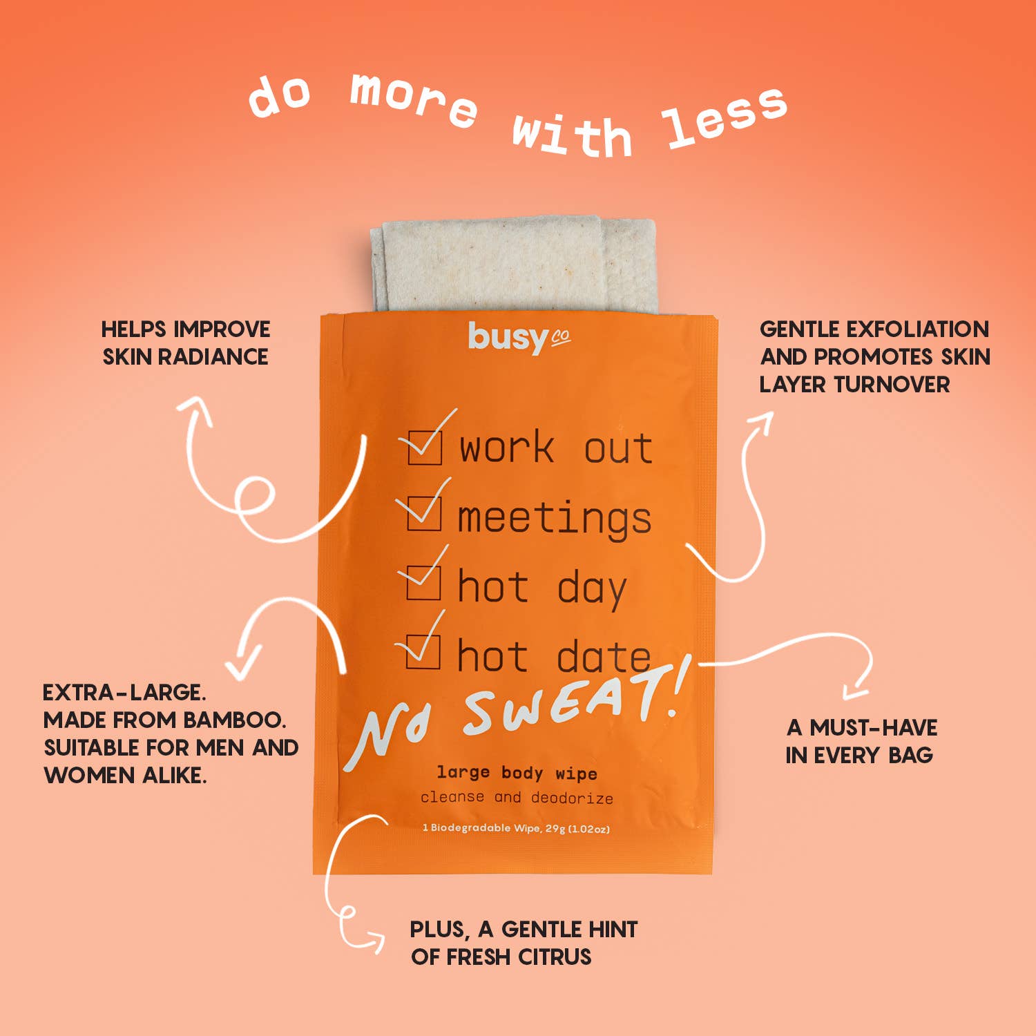 Busy Co - Wholesale Face & Body Wipes - Refresh XL Body Wipes with Glycolic Acid & Charcoal1