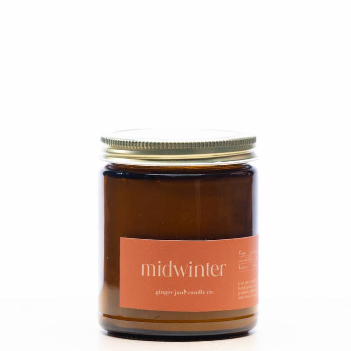 MIDWINTER • collezione minimal • candela di soia da 8 oz per la vendita all'ingrosso da parte di Ginger June Candle Co.