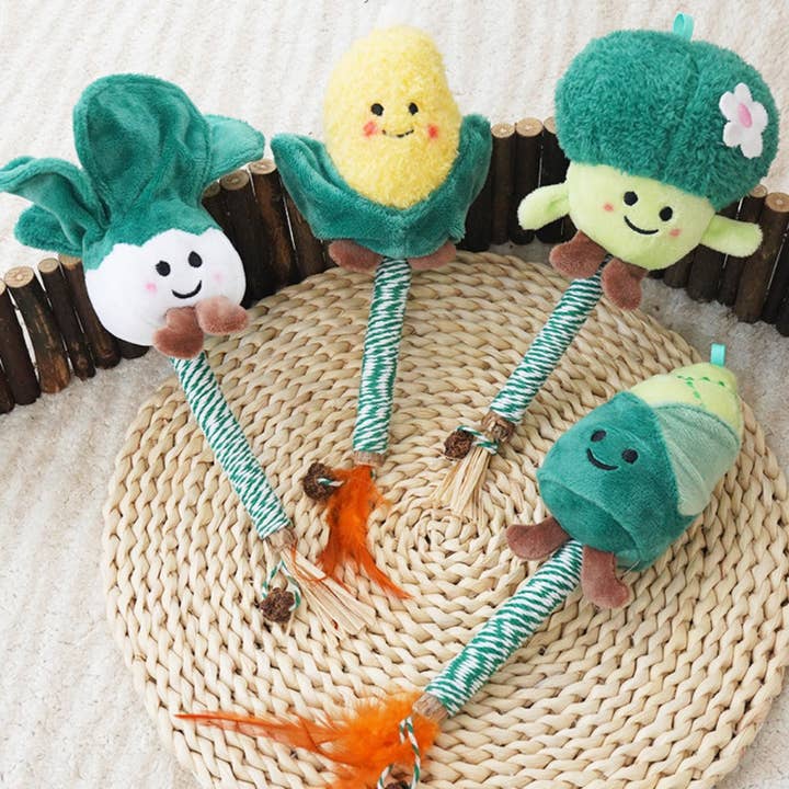 Cheerhunting - Wholesale Pet Toy - Cat - Moo – Plush Vegetable Cat Teaser Wand10