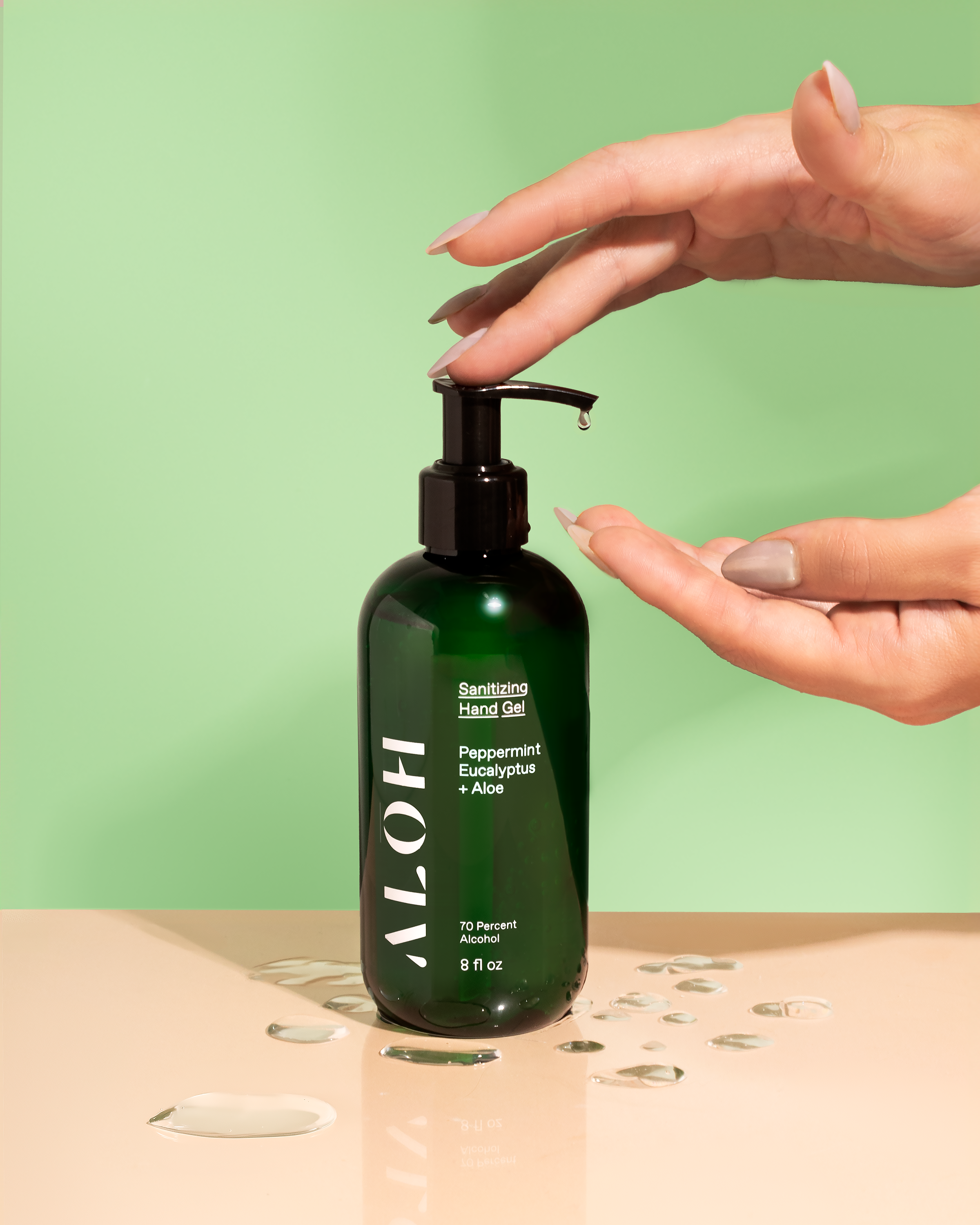 ALŌH - Wholesale Hand Sanitizer - Sanitizing Hand Gel Peppermint Eucalyptus + Aloe1