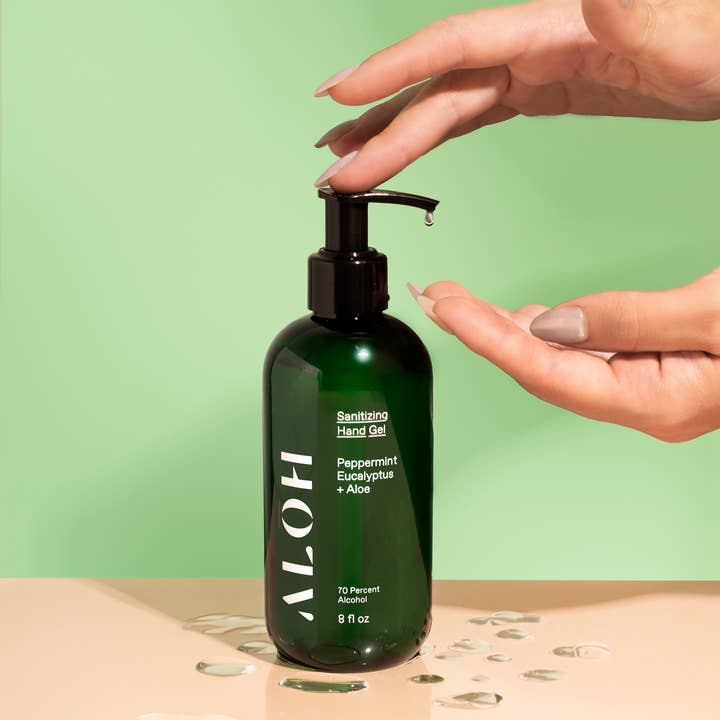 ALŌH - Wholesale Hand Sanitizer - Sanitizing Hand Gel Peppermint Eucalyptus + Aloe1