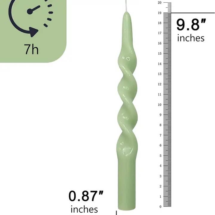 Candles Meta - Wholesale Tapered Candle/Candlestick - 2-Pack Spring New Green Spiral Taper Holiday Decor Candles